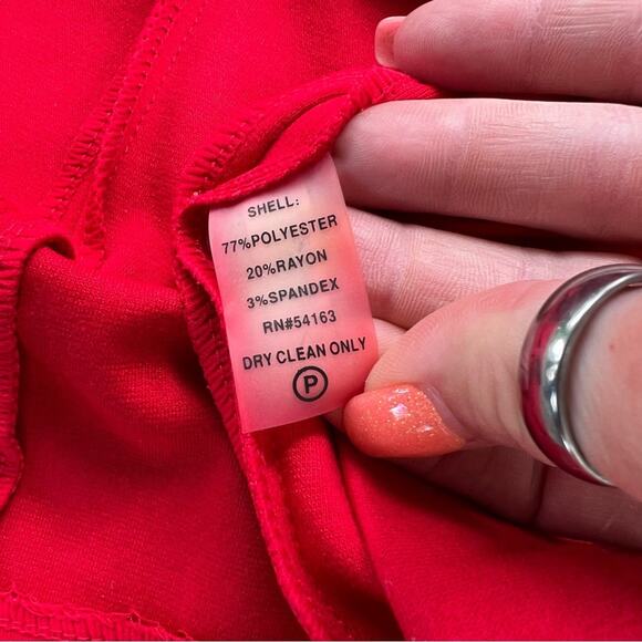 Calvin Klein Sleeveless red stretch knit Empire waist sheath dress size 10 - Picture 5 of 5